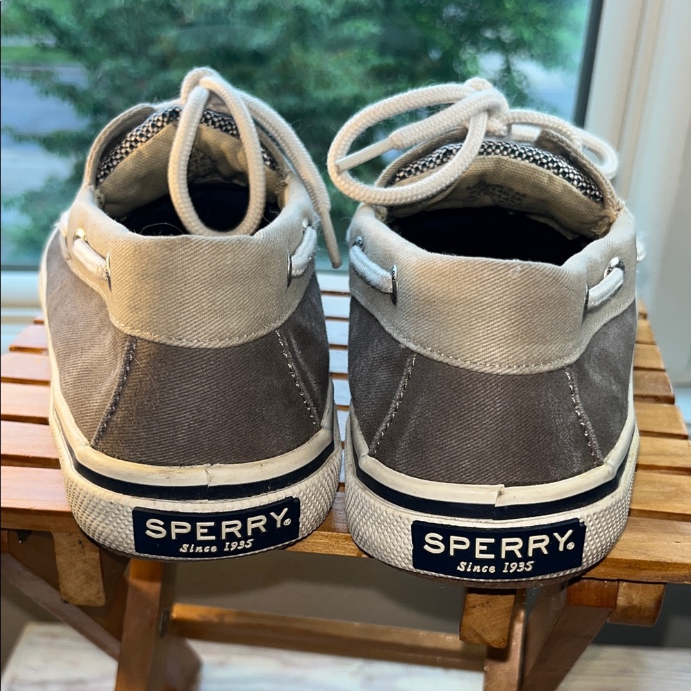 Sperry Men's Taupe Canvas Boat Shoes - Picture 2 of 9